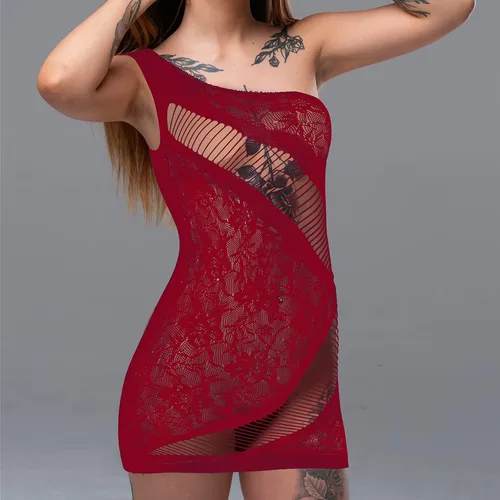 Vista 6 de SATINIOR 6 piezas de lencería de malla para mujer, mini vestido de malla