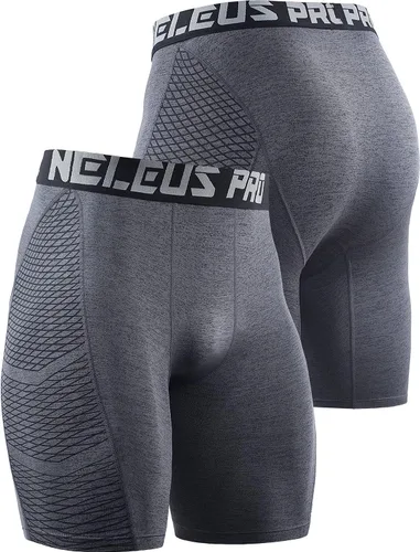 Vista 5 de NELEUS Paquete de 3 pantalones cortos de compresión para hombre