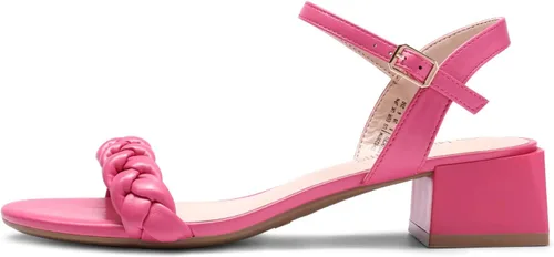 Vista 2 de DREAM PAIRS Zapatos de tacón bajo para mujer con correa de tobillo y puntera abierta trenzada, tacón grueso, sandalias de tacón grueso para fiestas