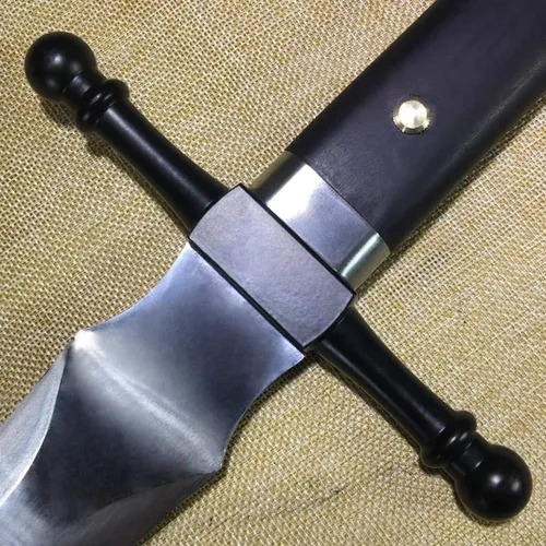 Vista 5 de Espadas caballerosas, hechas a mano, hoja de acero de alto carbono, funda de cuero, lista para la batalla