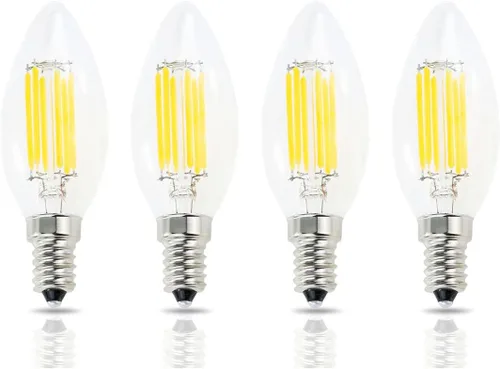 Vista 11 de Bombilla Edison de filamento LED de base europea E14, 2 W, blanco cálido, 2700 K, no regulable (paquete de 4)