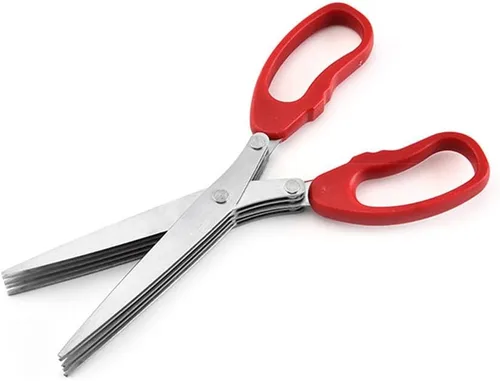 Vista 5 de MagiDeal Shredder Tijeras multipropósito multihoja tijeras de corte con acero inoxidable 5 cuchillas (rojo)