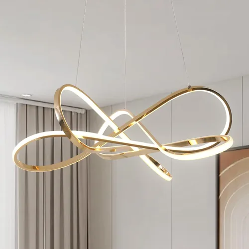 Vista 11 de Lámpara colgante LED moderna chapada en oro Dorado Plateado
