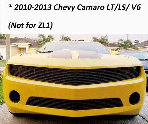 Vista 6 de Inserto de parrilla delantera negra para Chevy Camaro LT/LS V6 Phantom Billet 2010-2013, insertos de rejilla del parachoques superior, protector