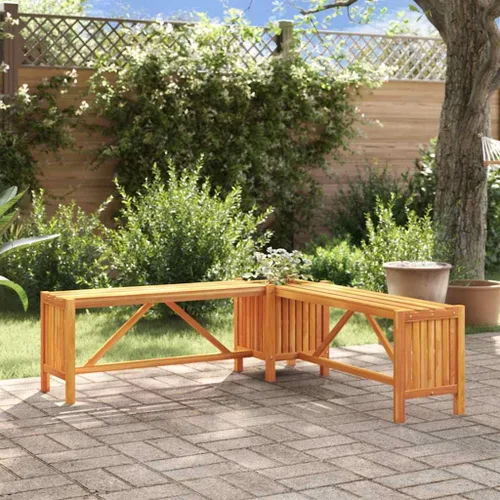 Vista 2 de vidaXL Banco de jardín de madera de acacia maciza de 46.1 x 46.1 x 15.7 pulgadas, color marrón