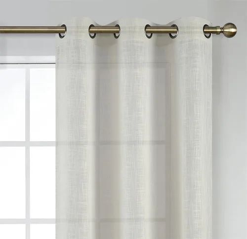 Vista 2 de Cortinas para sala de estar de 2 paneles (2 x 37 pulgadas de ancho), cortinas con textura de lino, con ojales, de la marca Miuco