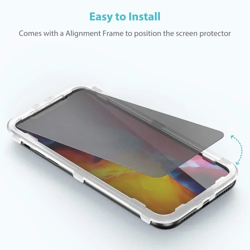 Vista 2 de SYNCWIRE Protector de pantalla de privacidad para iPhone 11/XR de 6.1 pulgadas, paquete de 2 unidades, irrompible, antiespía, protector de vidrio
