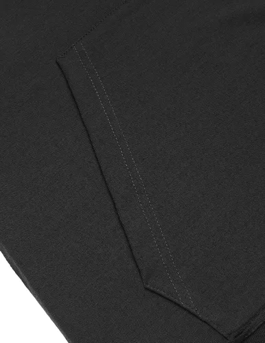 Vista 6 de COOFANDY Sudaderas deportivas de moda para hombre, ajuste muscular, para entrenamiento, gimnasio, sudadera de algodón de manga corta con capucha
