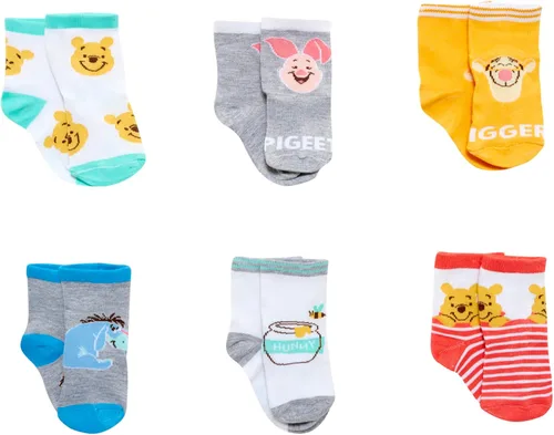 Vista 3 de Disney Calcetines de Mickey Mouse para bebés y niños, paquete de 24 calcetines para recién nacidos, para bebés (tamaño 0-24 meses)