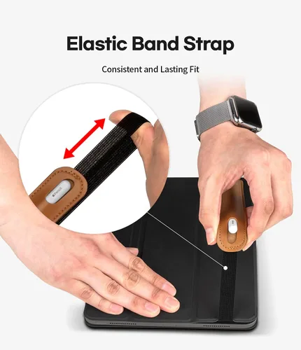 Vista 5 de Goospery Soporte para lápices compatible con Apple Pencil (1ª y 2ª generación), funda para lápiz capacitivo, accesorios de piel sintética, banda