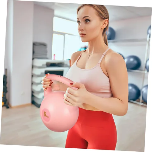 Vista 4 de SUPVOX Pesa rusa rellena de agua, peso de polietileno rosa para entrenamiento de fuerza y entrenamientos de gimnasio, equipo de ejercicio de agarre