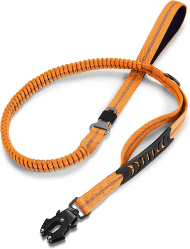 Vista 9 de TINMARDA Correa de perro resistente con 2 asas acolchadas y clip de metal avanzado fácil de usar, correas de perro de 4 a 6 pies que absorben golpes