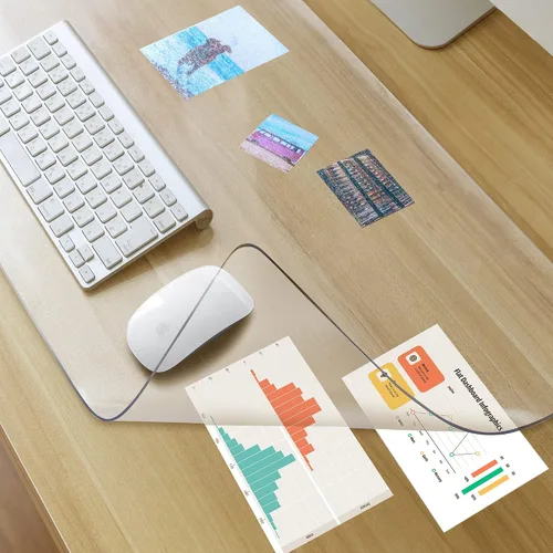 Vista 8 de Awnour - Tapete de escritorio transparente en la parte superior de escritorios - 32 x 16 pulgadas - Protector de escritorio transparente de plástico