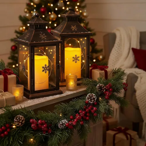 Vista 2 de Amagic Paquete de 2 velas eléctricas de plástico sin llama de 6 x 4 pulgadas para exteriores con control remoto y temporizador, velas falsas