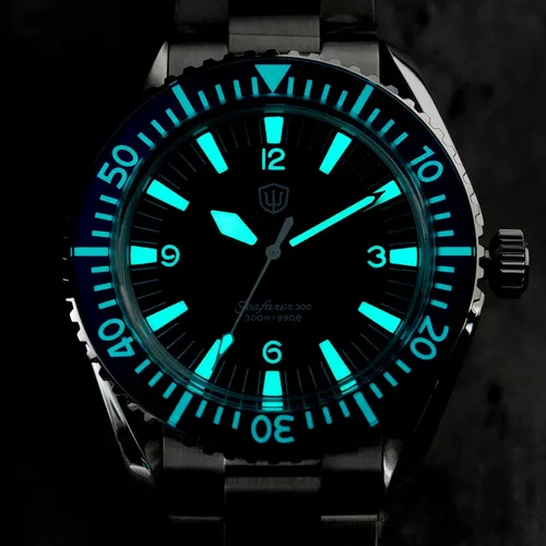 Vista 2 de watchdives WD1967Q Japón VH31 Reloj de buceo para hombre, con movimiento de cuarzo, 1.49 pulgadas, sombrero superior, burbuja, reloj de pulsera