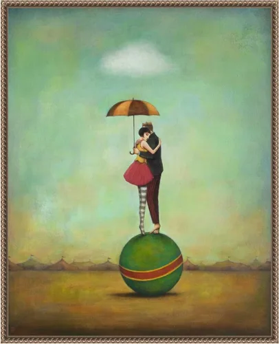 Vista 8 de Amanti Art Lienzo enmarcado para pared, 20 x 16 pulgadas, romance de circo, por Duy Huynh, lienzo enmarcado para pared, obras de entretenimiento