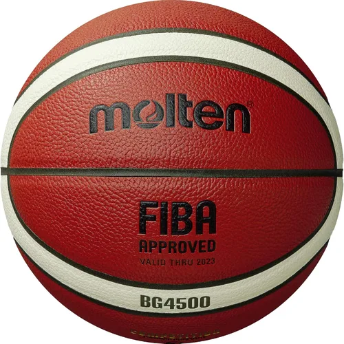 Vista 3 de Molten Balón de baloncesto, aprobado por FIBA, talla Adulto 7, 1 Juego, 1 Pieza, 72.4 cm, Naranja/Crema