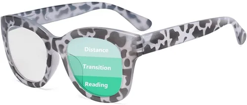 Vista 10 de Eyekepper Lentes de lectura progresivos de gran tamaño para mujer, protección UV, multienfoque, lentes de lectura trifocales Noline - Marco negro