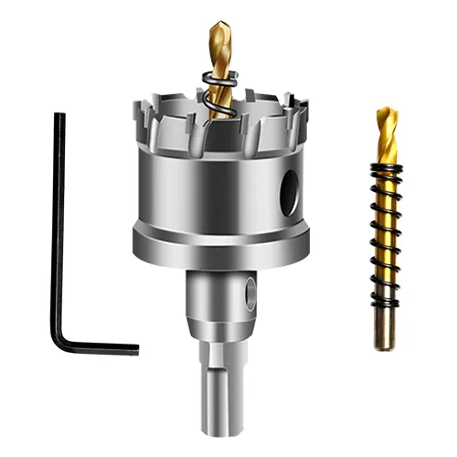 Vista 26 de ASNOMY Broca de sierra perforadora con punta de carburo de tungsteno para metal duro, cortador de sierra de agujero T.C.T de 1/2 pulgada con 2
