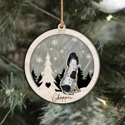 Vista 93 de Nazenti Adorno de Navidad conmemorativo personalizado, regalo personalizado de recuerdo de perro, condolencias por pérdida de mascotas, sabueso