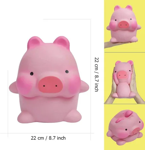 Vista 2 de Anboor Esponjosos tamaño jumbo de cerdo de Kawaii, de crecimiento lento, perfumado, de animal grande, alivio del estrés, Juguetes para niños