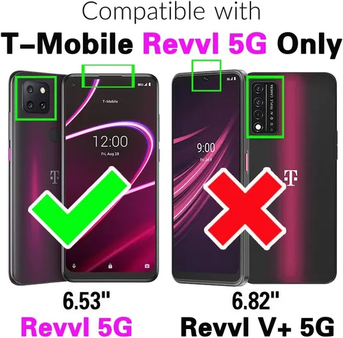 Vista 2 de Asuwish Funda de teléfono para T-Mobile Revvl 5G, híbrida, resistente, a prueba de golpes, a prueba de caídas, cuerpo completo, resistente