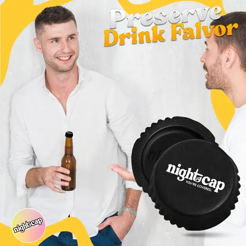 Vista 7 de NightCap Funda de bebida para botellas, cubierta de silicona para botellas de cerveza y protector de tapa de botella, tapa de seguridad