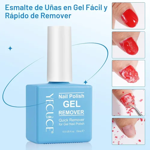 Vista 5 de Removedor de esmalte de uñas de gel, (2 unidades), removedor de esmalte de gel para uñas, sin necesidad de papel de aluminio, removedor de esmalte