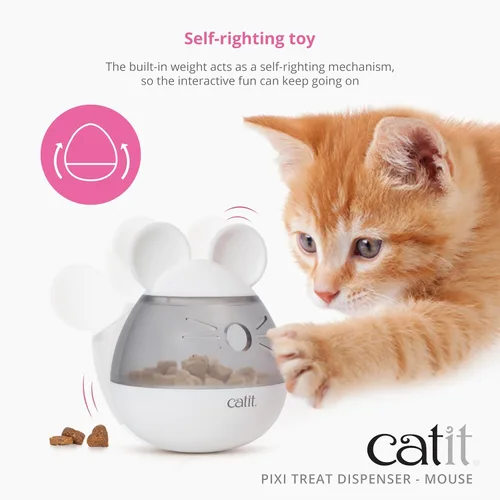 Vista 7 de Catit PIXI - Dispensador de golosinas, juguete interactivo para gatos, ratón