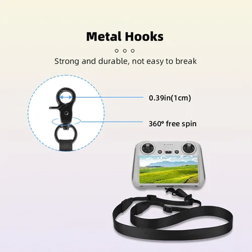 Vista 5 de Correa para el cuello para DJI RC y RC 2, Mini 3 Pro/Air 3 Smart Controller Cordón de nailon compatible con DJI Mini 3 Pro/Air 3 Accesorios