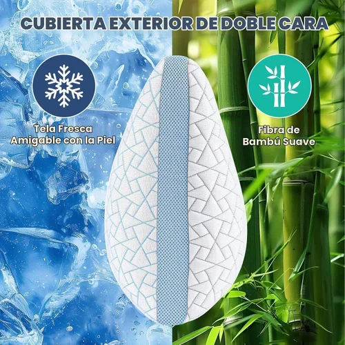 Vista 5 de A-Pce Almohada para dormir de lado, almohada refrescante para soporte de Almohadas ajustables de espuma viscoelástica para aliviar el dolor