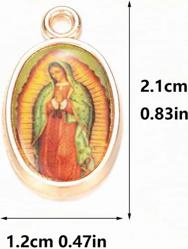 Vista 2 de 40 dijes clásicos de la Virgen María de Guadalupe para collares, pulseras y llaveros