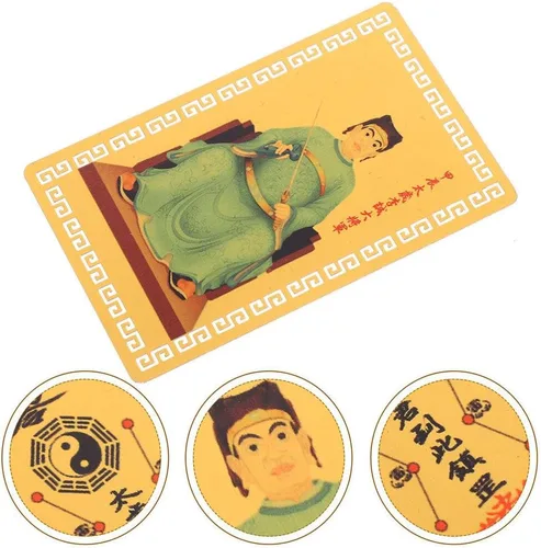 Vista 3 de BESTOYARD 2 tarjetas de amuleto chino Fengshui Tai Sui Golden 2024 Símbolo Fengshui Talismanes Tarjeta para Año Lunar Chino del Dragón Bendiciones