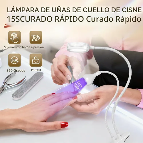Vista 9 de AORAEM Lámpara de uñas LED UV, lámpara de uñas de doble cabeza para uñas de Blanco