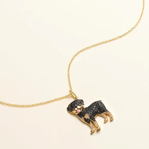 Vista 4 de Regalos para el día de San Valentín para ella, collar con colgante de raza de perro SCAMPER & CO para mujeres y niñas, dije de cachorro de piedra