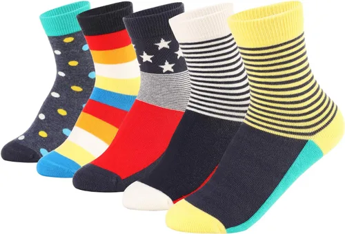 Vista 7 de SUNBVE Calcetines de vestir de algodón suave para niños y niños