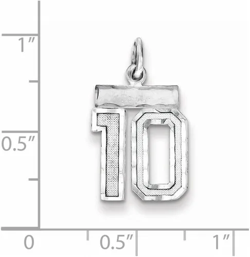 Vista 2 de Sólida plata de ley 925colgante pequeño # 10Encanto (20mm x 14mm)