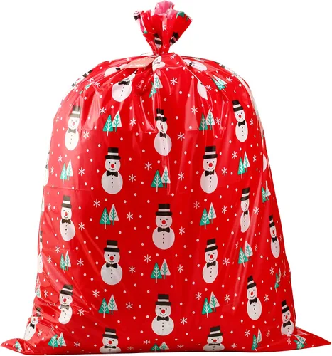 Vista 12 de CCINEE Bolsas de celofán de Navidad, bolsas de golosinas surtidas de Navidad con lazos torcidos, bolsas de galletas de caramelo para suministros