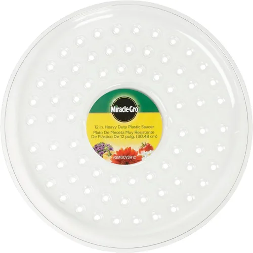 Vista 2 de Miracle-Gro SMGCVSH12 - Plato de plástico resistente de 12 pulgadas, transparente