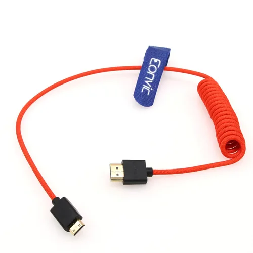 Vista 6 de 2.1 HDMI 8K HDMI macho a mini HDMI macho cable extensor de alta velocidad para monitor Canon Nikon Panasonic GH3 (negro en espiral 19.7 in)