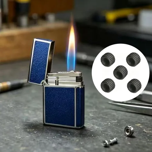 Vista 3 de Rueda de pedernal para encendedor, kit de reparación de repuesto compatible con S T Dupont-Negro