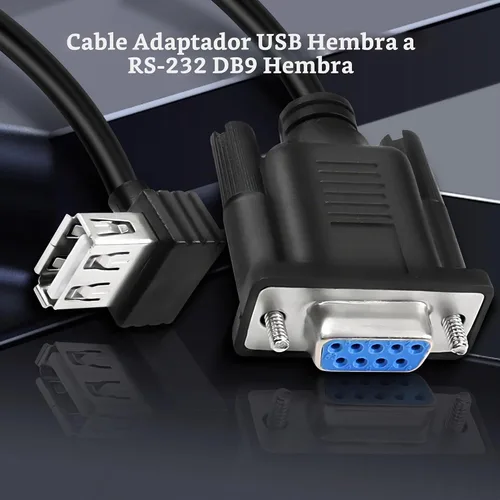 Vista 4 de MEIRIYFA Cable adaptador USB hembra a RS-232 DB9 hembra, USB 2.0 a Serial RS232 DB9 (9 pines) Cable convertidor para caja registradora, módem