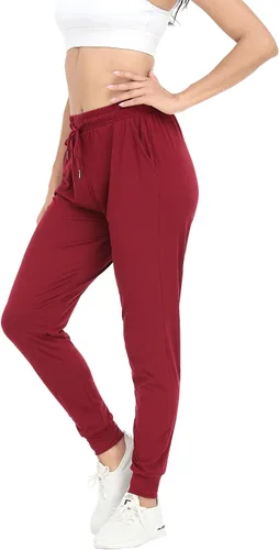 Vista 4 de Joggers para mujeres con bolsillos, pantalones deportivos para mujer para descanso, yoga, entrenamiento, correr, pantalones casuales, paquete de 3
