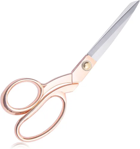 Vista 9 de Tijeras de sastre profesionales resistentes 8 "Tijeras de modista de acero inoxidable dorado (dorado)