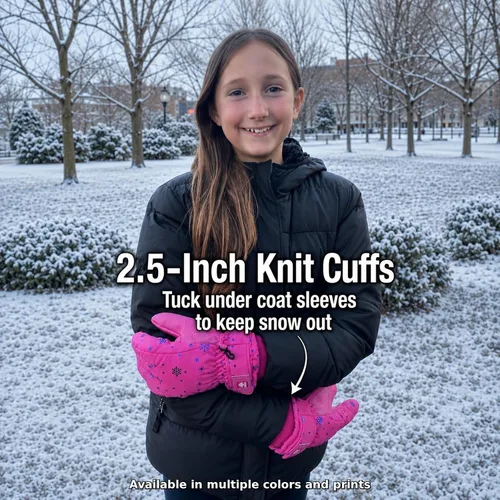 Vista 8 de N'Ice Caps - Guantes térmicos de invierno para niños, impermeables y cálidos Negro