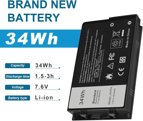 Vista 9 de 34Wh J7HTX - Batería de repuesto para laptop Dell Latitude 7202 7212 7220 Rugged Extreme Tablet T03H T03H002 T03H T03H003 Series 02JT7D 2JT7D J82G5