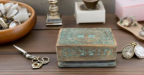 Vista 4 de Gran regalo de cumpleaños, caja de joyería decorativa de madera hecha a mano, organizador de joyas tallado en árbol de la vida, caja de recuerdos