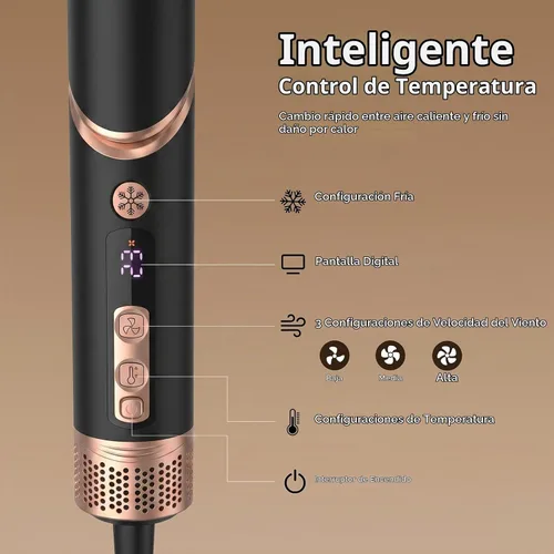 Vista 6 de 8-in-1 Hot Air Styler & Blow Dryer Brush, Ionic Auto-Wrap Curler for Volume