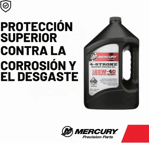 Vista 2 de Genuine Mercury 8M0078630 aceite de 1 galón y 4 ciclos, sintético, Mpp.