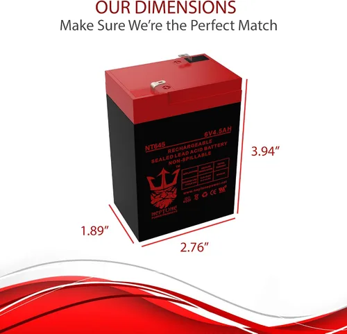 Vista 3 de Marca NT645 6V 4.5Ah SLA batería recargable de repuesto para GP645 GS012P3-LL HK-3FM4.5 JC640